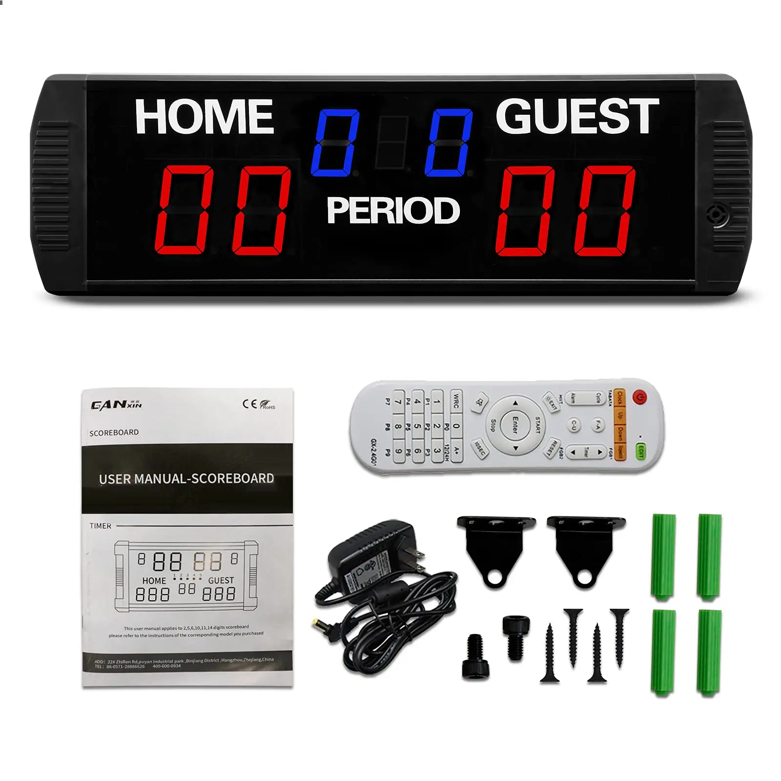 Ganxin Remote or APP Control LED Scoring Display Electronic Digital Basketball Tennis Scoreboard for Balls Sports Training Board