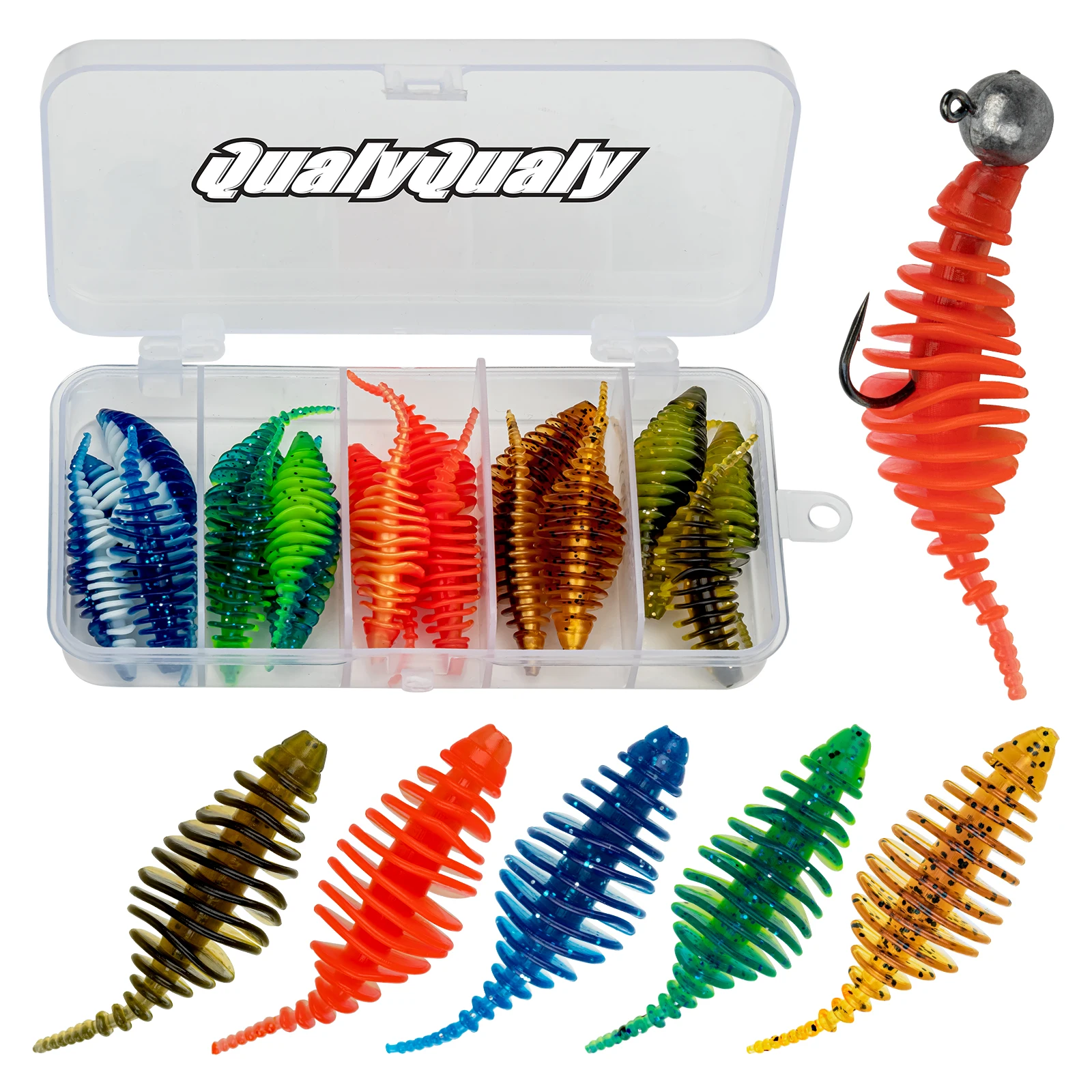 QualyQualy Trout Silicone Soft Bait Colorful Artificial Small Flatworm  Perfect Soft Lure Fishing Tool for Tackle Fish 5cm/1.97in