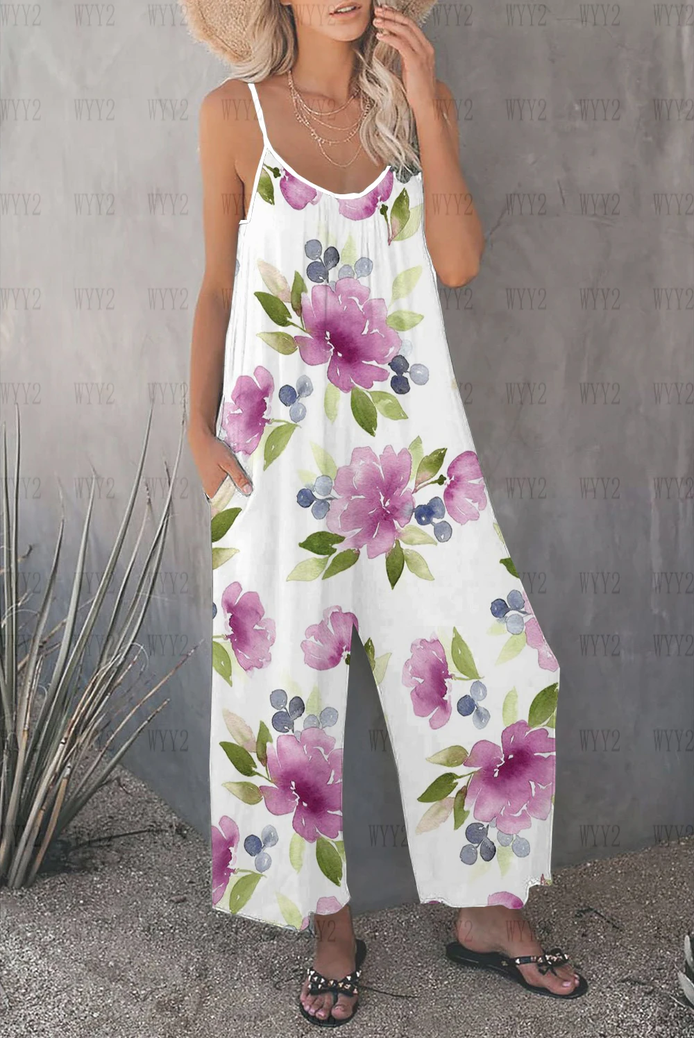 WomensJumpsuitsFormalWomensCasualInkPaintingPrintSummer