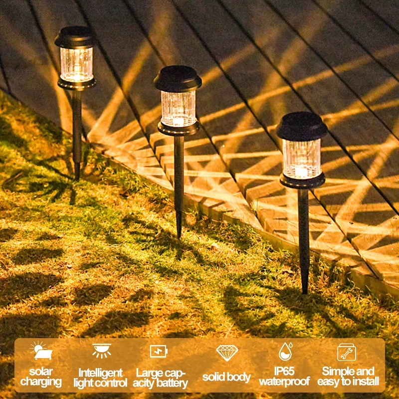 

1-6Pcs Solar Garden Lawn Lights LED Street Lamps Outdoor Waterproof Solar Stake Lights for Pathway Yard Path Landscape Decor