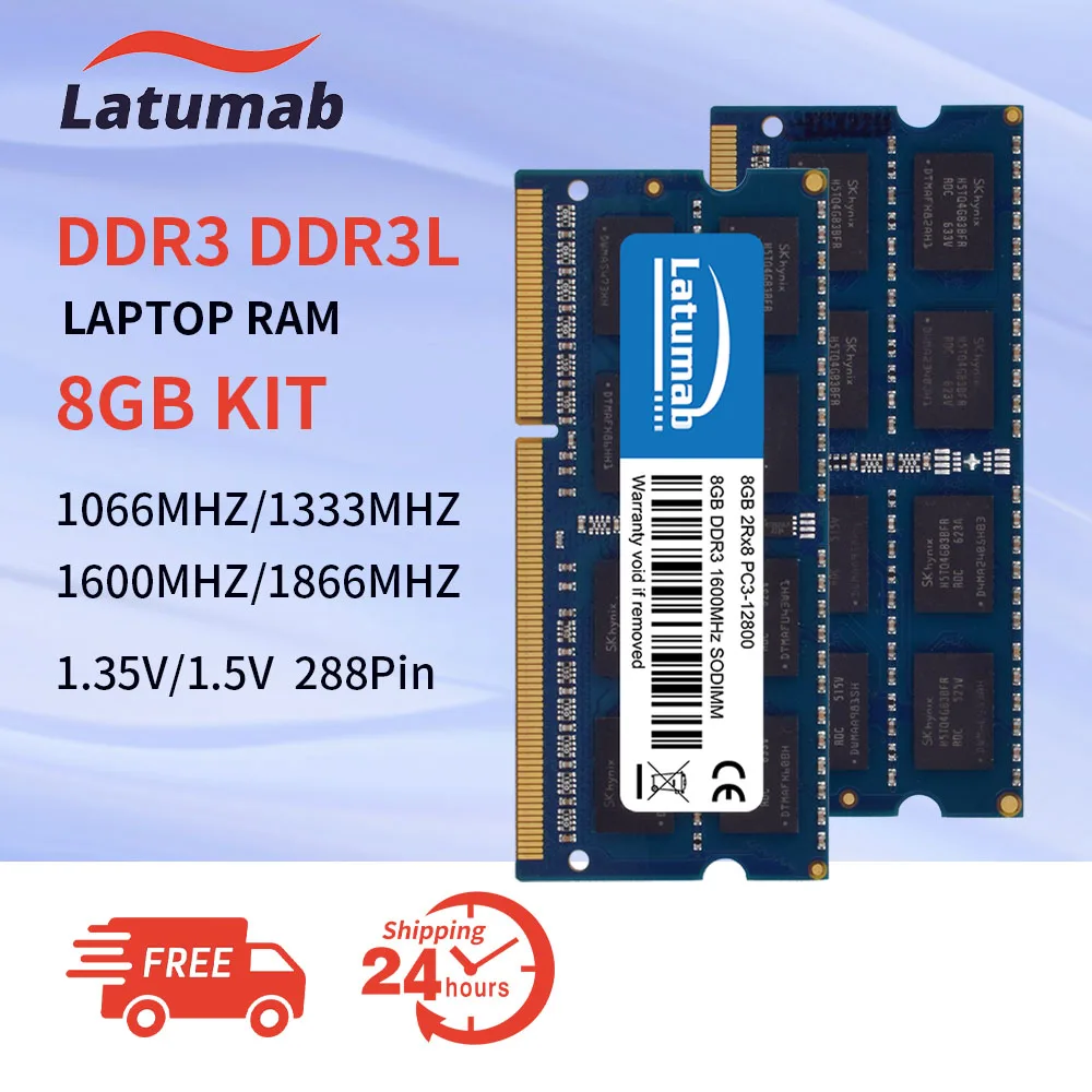 

Latumab Ddr3l Ddr3 Ram Memory 8gb KIT 1600mhz 1066mhz 1333mhz 1866mhz Sodimm PC3-12800 14900 Laptop Memory Dual Channel