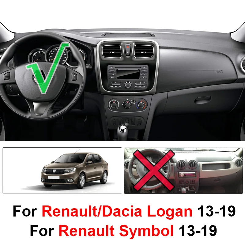 OEMASSIVE For Dacia Renault Logan 2 2012- Renault Symbol Car Inner Auto Dashboard Cover Pad Carpet Dash Mat Cushion