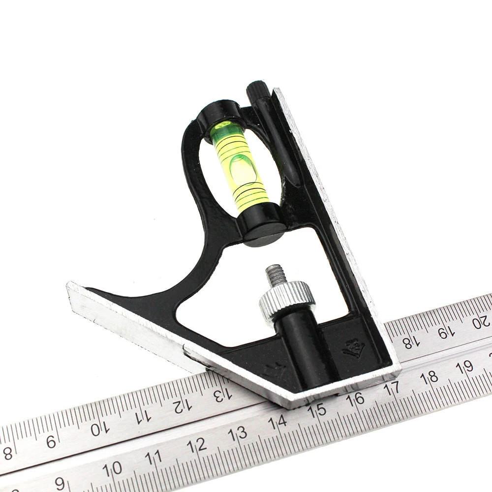 3 In 1 Square Angle Ruler Set Engineer Adjustable Combination Spirit Level Ruler Combination Protractor Measuring Tool Set 300mm 4