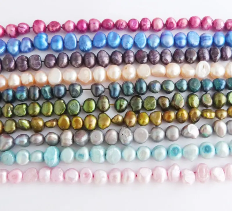 

10PCS / DIY 7-8MM Baroque Freshwater Pearl BEADS 15 "L 100% pearl