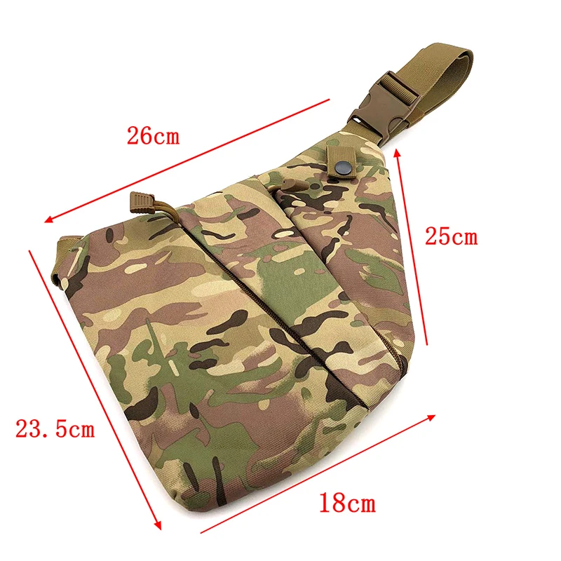 Molle 전술 숄더 백 오른쪽 왼손 총 홀스터 권총 팩 전화 주머니 남성 캠핑 여행 사냥 슬링 배낭