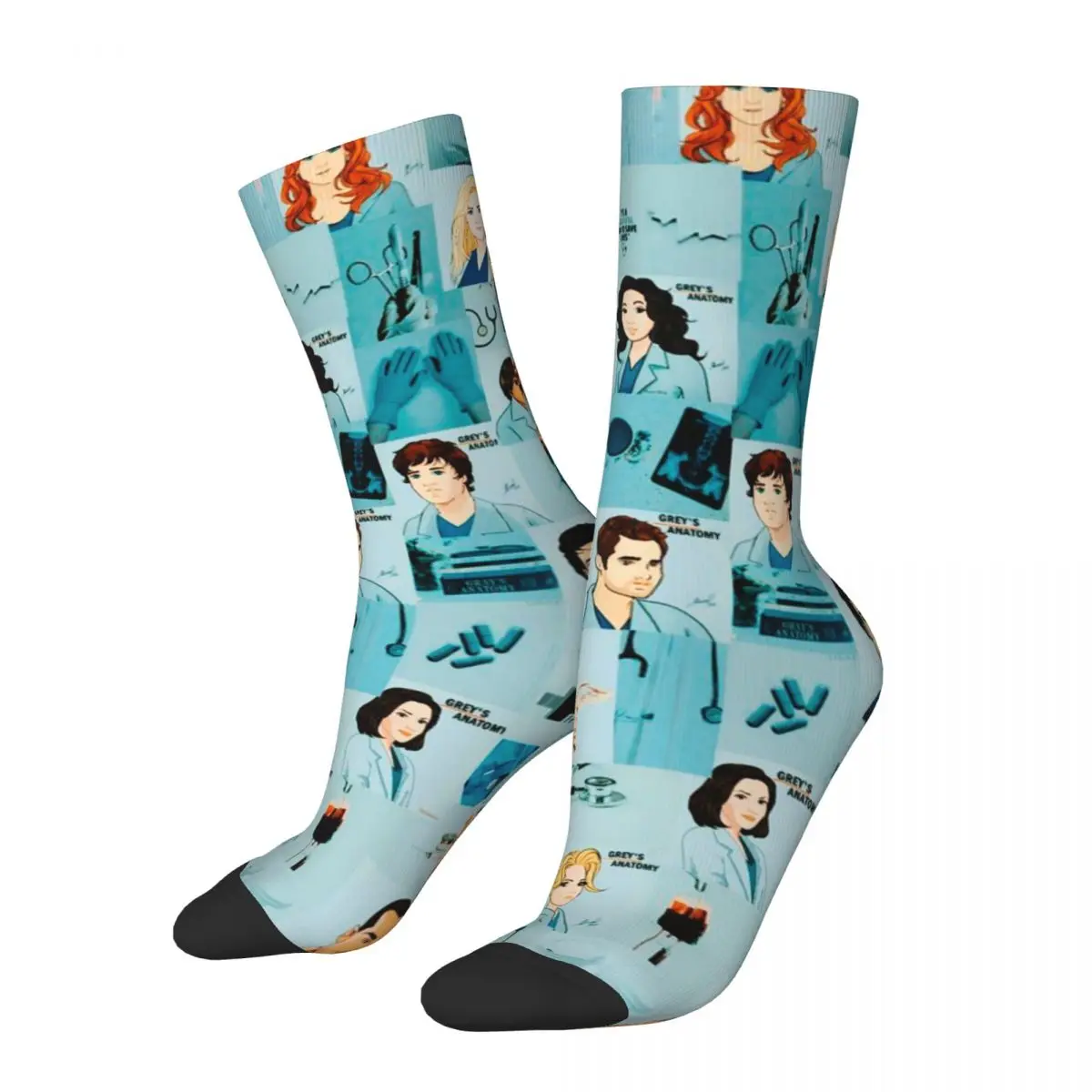 

New Men's Socks Harajuku Grey's Anatomy Tv Show Cartoon Sock Graphic Women Socks Spring Summer Autumn Winter
