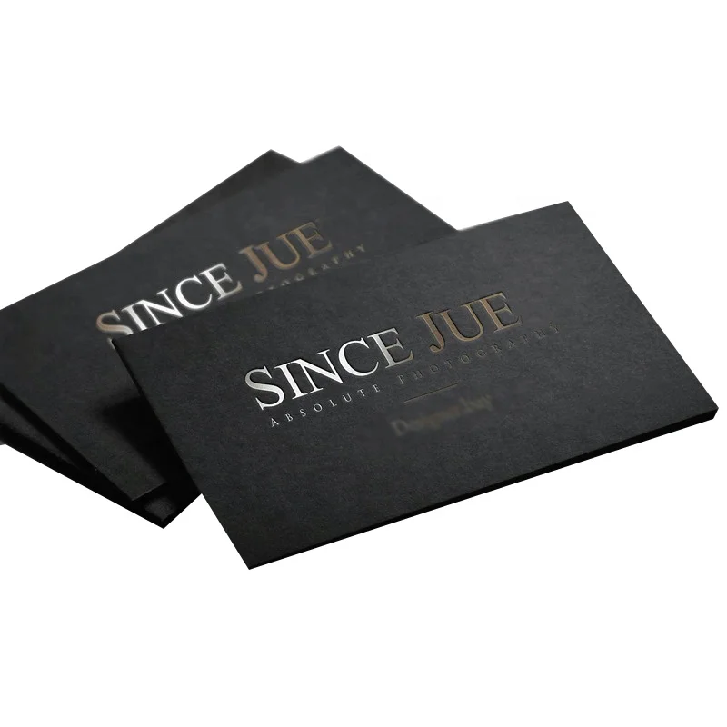 

custom Fast Turnaround Custom Printed Black Card Recycle Paper Business Cards Luxury With Embossing And Hot Foil Stamping