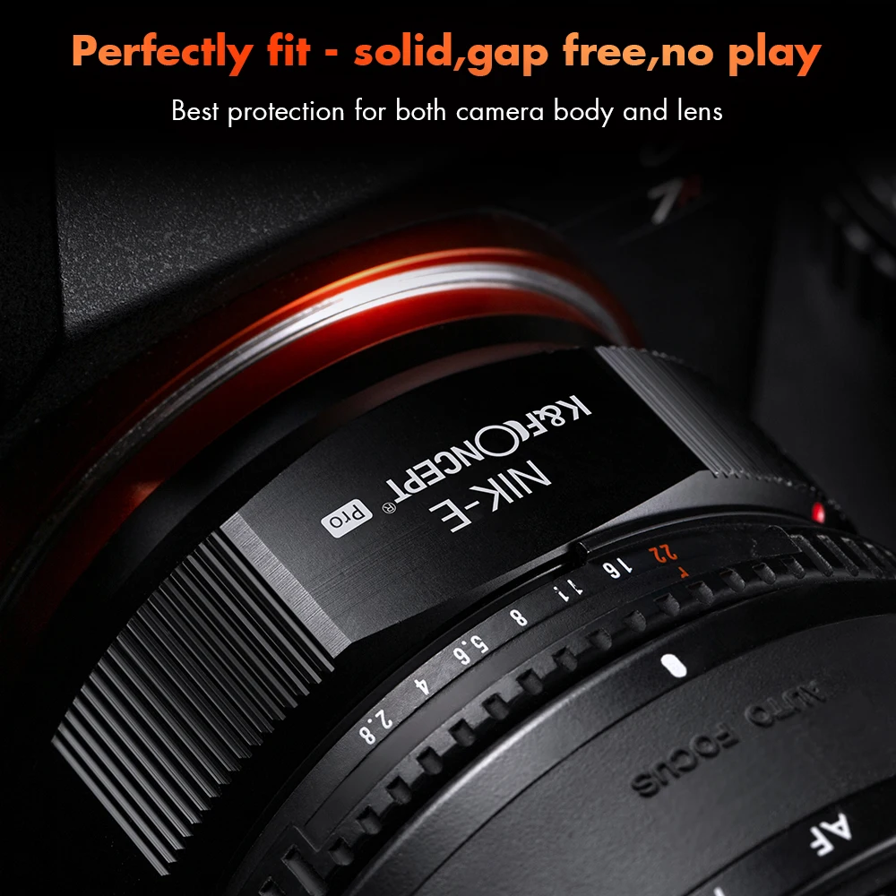 K&F Concept NF auf E Pro Objektivadapter für Nikon F AI AIS D auf Sony E Sony a5000 a6000 a6400 A7C A7C2 A1 A9 A7S A7R2 A73 A7R4 A7R5 – Detail 5