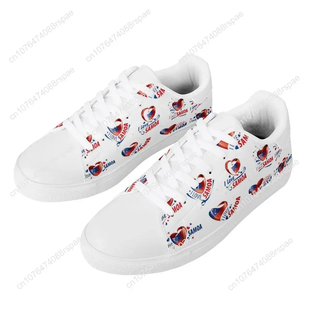 Love Samoa White Flat Sneaker America Polynesian Tribal Samoan Print Custom Man Comfort Walking Sport Shoes Women Running Shoes