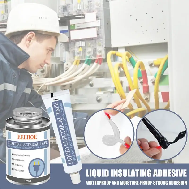 

30ml Liquid Insulation Electrical Tape 2 Colors Lamp Board Electronic Sealant Fast Dry Insulating Waterproof Liquid Tape