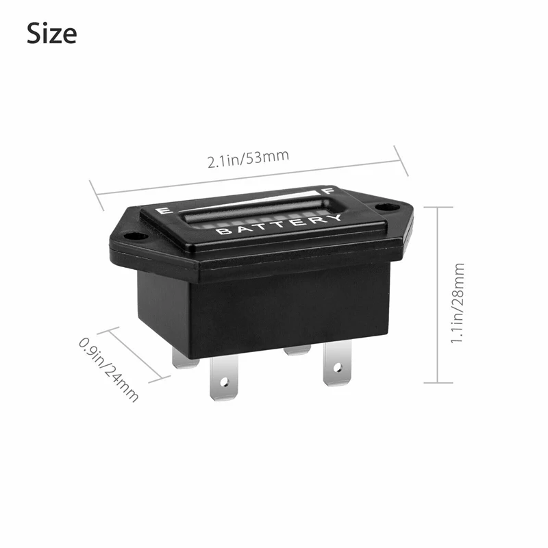 Indicatore Digitale Batteria Con Contaore 12V/24V/36V/48V Per Carrello Da Golf, Con Display A LED 10 Segmenti - 2