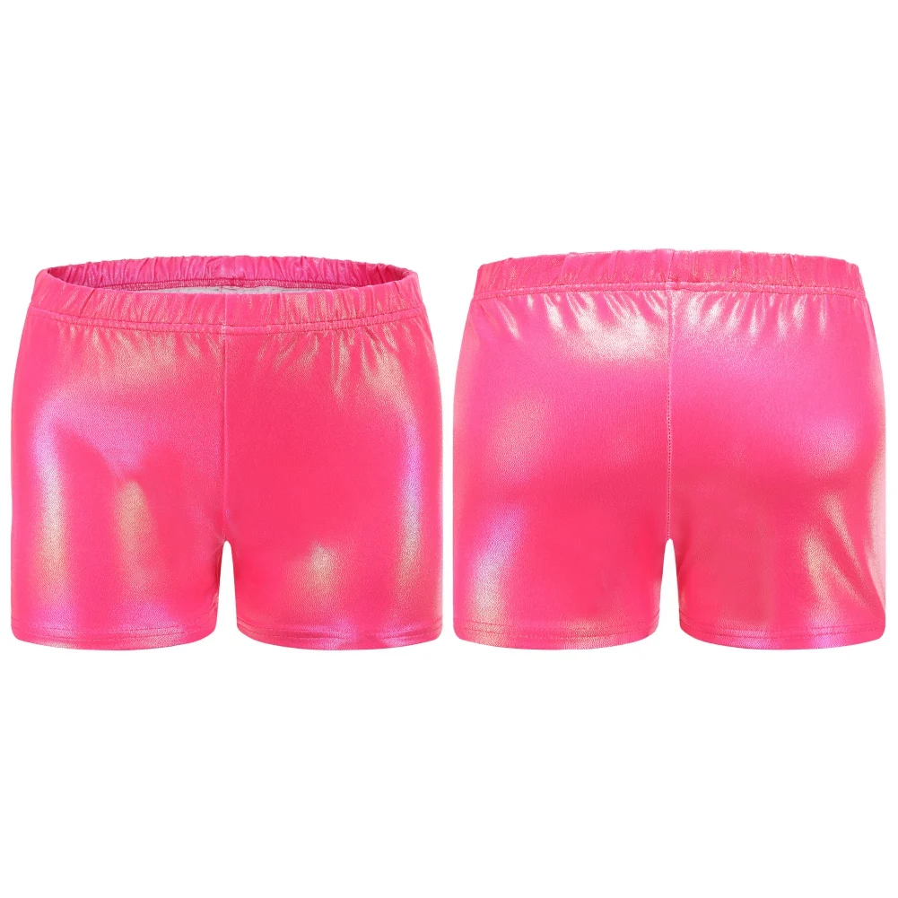 Girls Gymnastics Shorts Elastic Ballerina Short Leotard Pants Hairband Kids Girls Performance Dancing Bottom Leggings