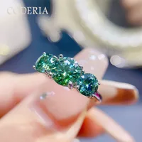 Green Moissanite 4 Carat Sterling Silver Ring
