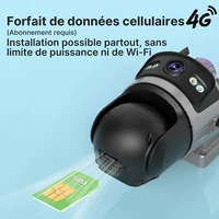 Caméra solaire 4G AOV extérieure, 3 écrans, suivi automatique, surveillance de sécurité, alerte en temps réel, vision nocturne intelligente, moniteur iCsee 3