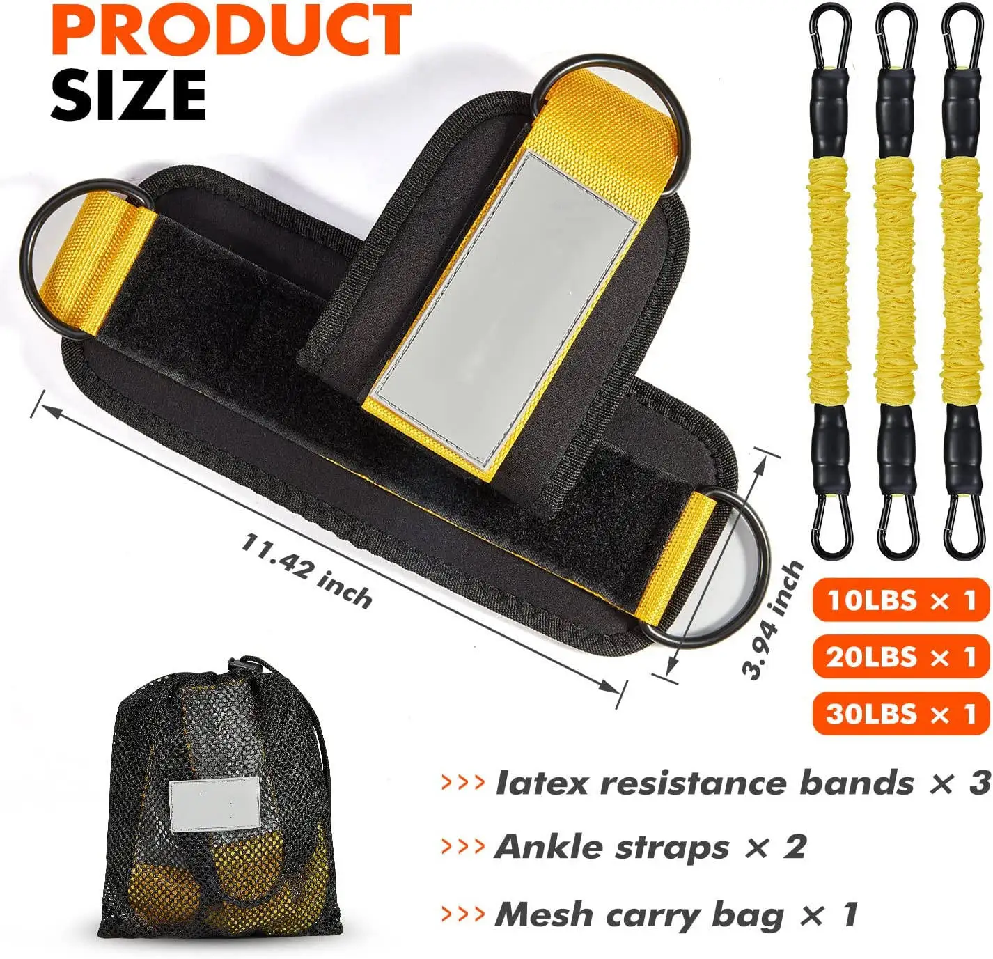 Wellshow Ankle Resistance Bands with Cuffs Glutes Workout Equipment Legs Resistance Bands for Kickbacks