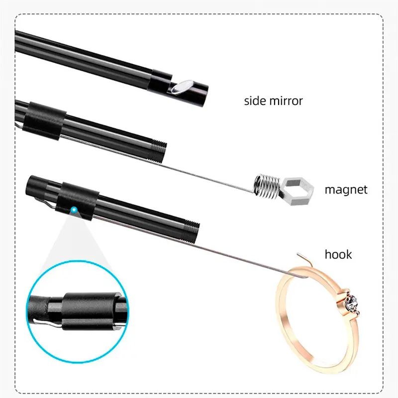 Android Type-C USB Endoscope Camera 7mm Hard Cable Mini Camera for PC Android Phone Endoscope Pipe Type C Endoscope Inspection image 5