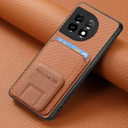 Luxury Leather Back Case with Camera Protection - Premium Design Etui for Oneplus N6 (Brown)