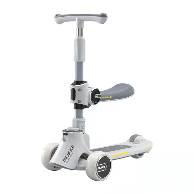 Scooter Children's Three-in-one Scooter Can Sit and Slide One-key Folding 2-12 Children's Outdoor Sports Portable Scooter 4