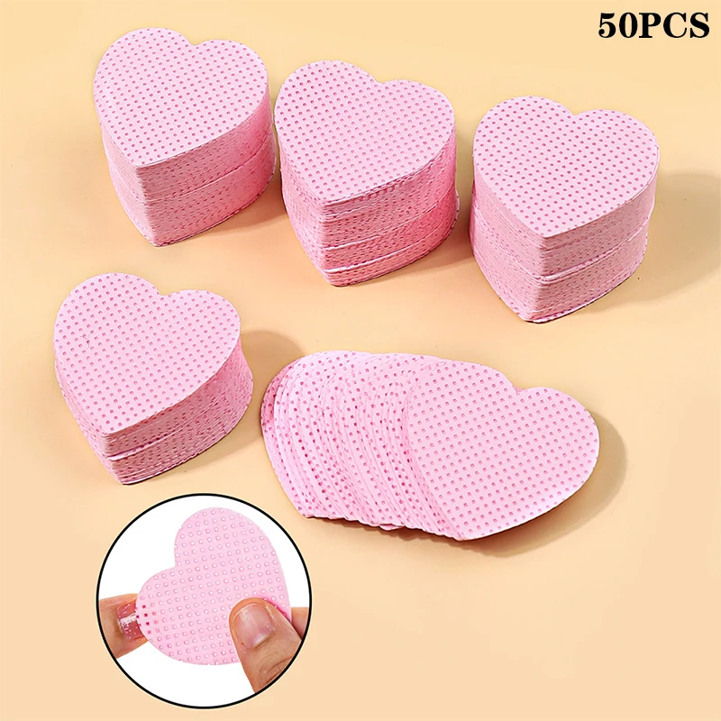 

400Pcs Lint Free Nail Wipes Napkins Nail Art Gel Polish Remover Pink Heart Shape Paper Cotton Pads Manicure Cleaning Tools