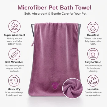 Super-Absorbent Microfiber Pet Bath Towel