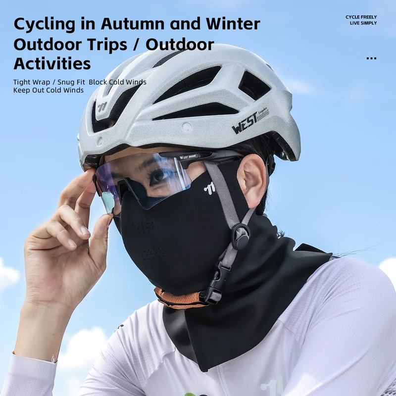 WEST BIKING Autumn&winter 2-in-1 Face Mask Men Women Windproof Heat-Retaining Neck Protection Scarf Sports Cycling Skiing Mask