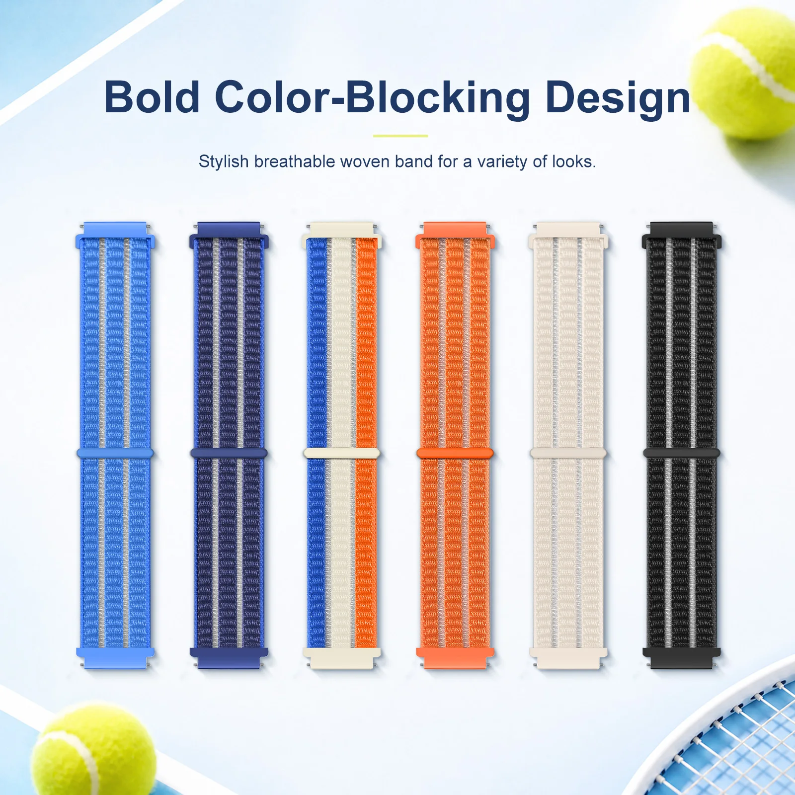 Sport Nylon Breathable Bracelet Strap - 20/22mm