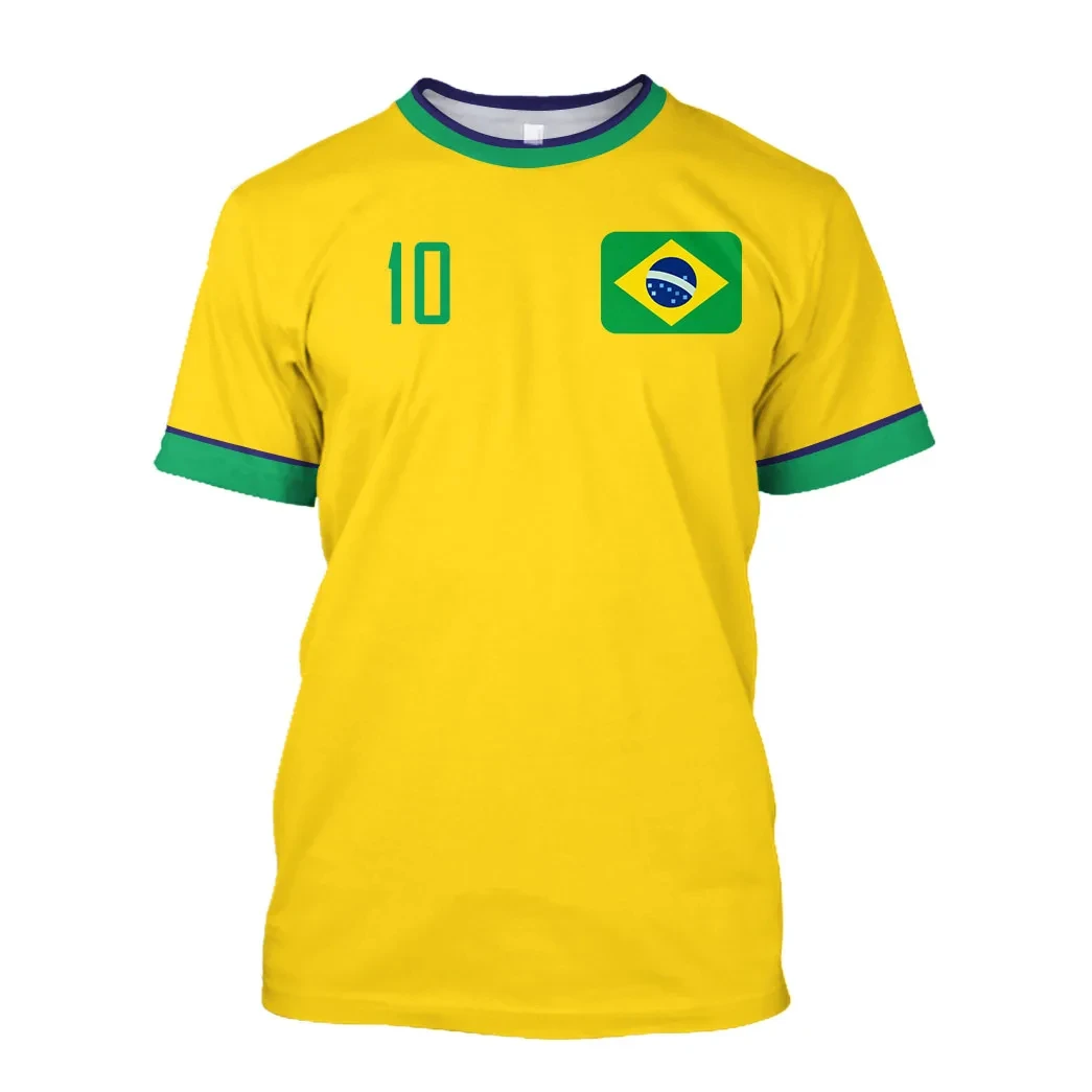 Children's T-Shirts Brazil T-Shirts Beautifully Designed Round Neck Oversized Streetwear Casual Wear Boys Girls Adult Sportswear 5