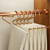 5pcs Aluminum Pants Hangers Non-Slip Multifunctionl Drying Hanger Open Ended Clothes Storage Rack Spave Organizer Hangers 2