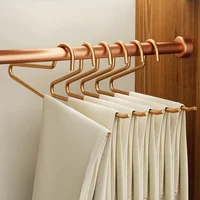 5pcs Aluminum Pants Hangers Non-Slip Multifunctionl Drying Hanger Open Ended Clothes Storage Rack Spave Organizer Hangers 2