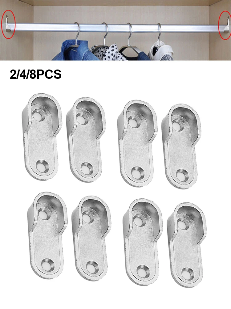 

2/4/8PCS Wardrobe Clothes Tube Support Closet Rod Pole End Bracket Thickening Holder Cupboard Hardware Furniture Accessories