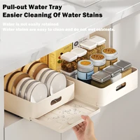 Kitchen Storage Rack with Slide Rails Retractable Drawer Organizer Pull-out Cabinet Organizer Tray Spice Box Kitchen Accessories 2
