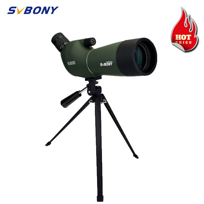 SVBONY SV28 20-60X60 Spotting Scope Zoom Telescope Powerful Monocular Waterproof Long Range PORRO Prism for Hunting Shooting |