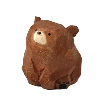 Cartoon Wooden Bear Figurine 1