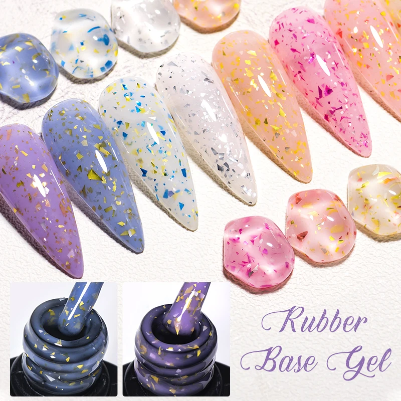 7ML Gold Glitter Rubber Base nail polish Milky White UV Construction Gel Semi Permanent Varnish Soak Off UV LED Nails Art