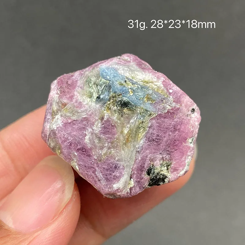 100% Rare Natural Ruby and  Aquamarine  Mineral Specimens Stones and Crystals Healing Crystal from Myanmar