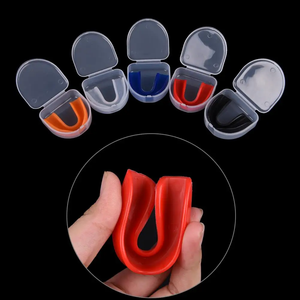 Sports Mouth Guard Teeth Protector Adults Mouthguard Tooth Brace Protection Basketball Rugby Boxing Karate With Plastic Case Box