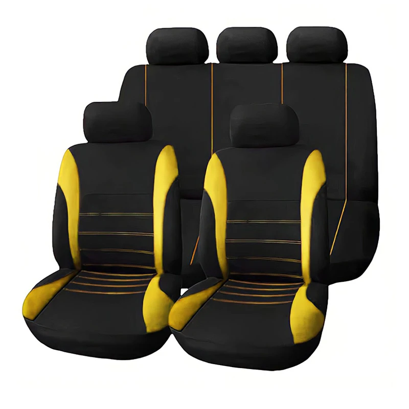 OUTOS - Fundas de piel de lujo para asiento de auto, juego completo de 5  plazas, ajuste universal