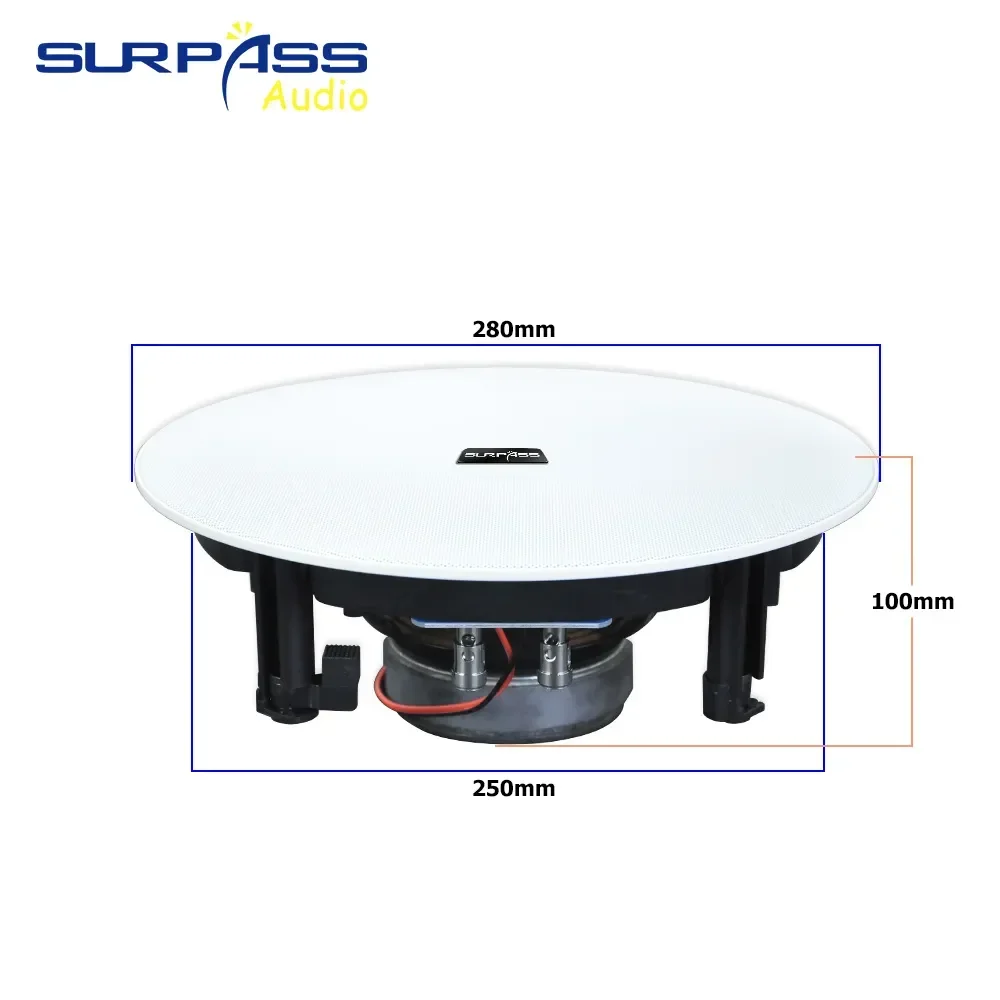 8 Inch 50W Frameless Coxial Ceiling Speaker Magnetic Grill Flush Mount Passive Roof Music Loudspeaker Indoor wall ceiling speaker