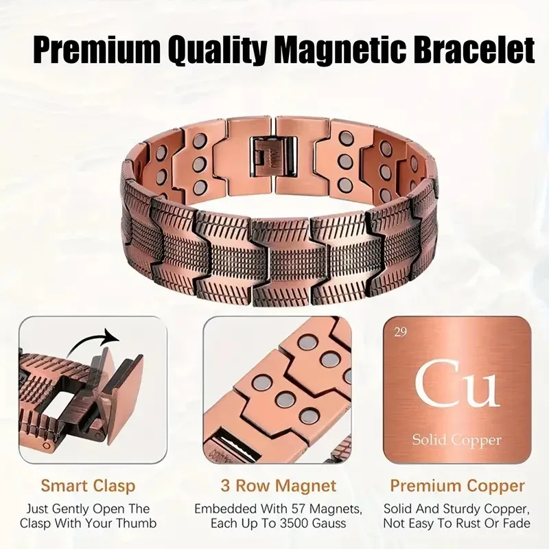 Braccialetti Magnetici In Rame 99% - Con Magnetoterapia, Regolabili, Ipoallergenici, Con Confezione Regalo - Foto 10