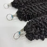 Extensions de cheveux bouclés au crochet, plumes pré-séparées, mèches de cheveux humains pour tressage, couleur naturelle, boucles Jerry Kinky en vrac pour femmes 6