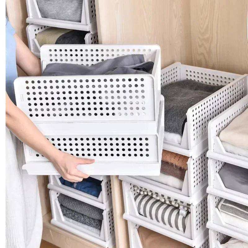 Clothes Storage Drawer Foldable High-capacity Plastic Storage Box Household Stackable Drawer Organization Household Wardrobe 2