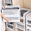 Clothes Storage Drawer Foldable High-capacity Plastic Storage Box Household Stackable Drawer Organization Household Wardrobe 2