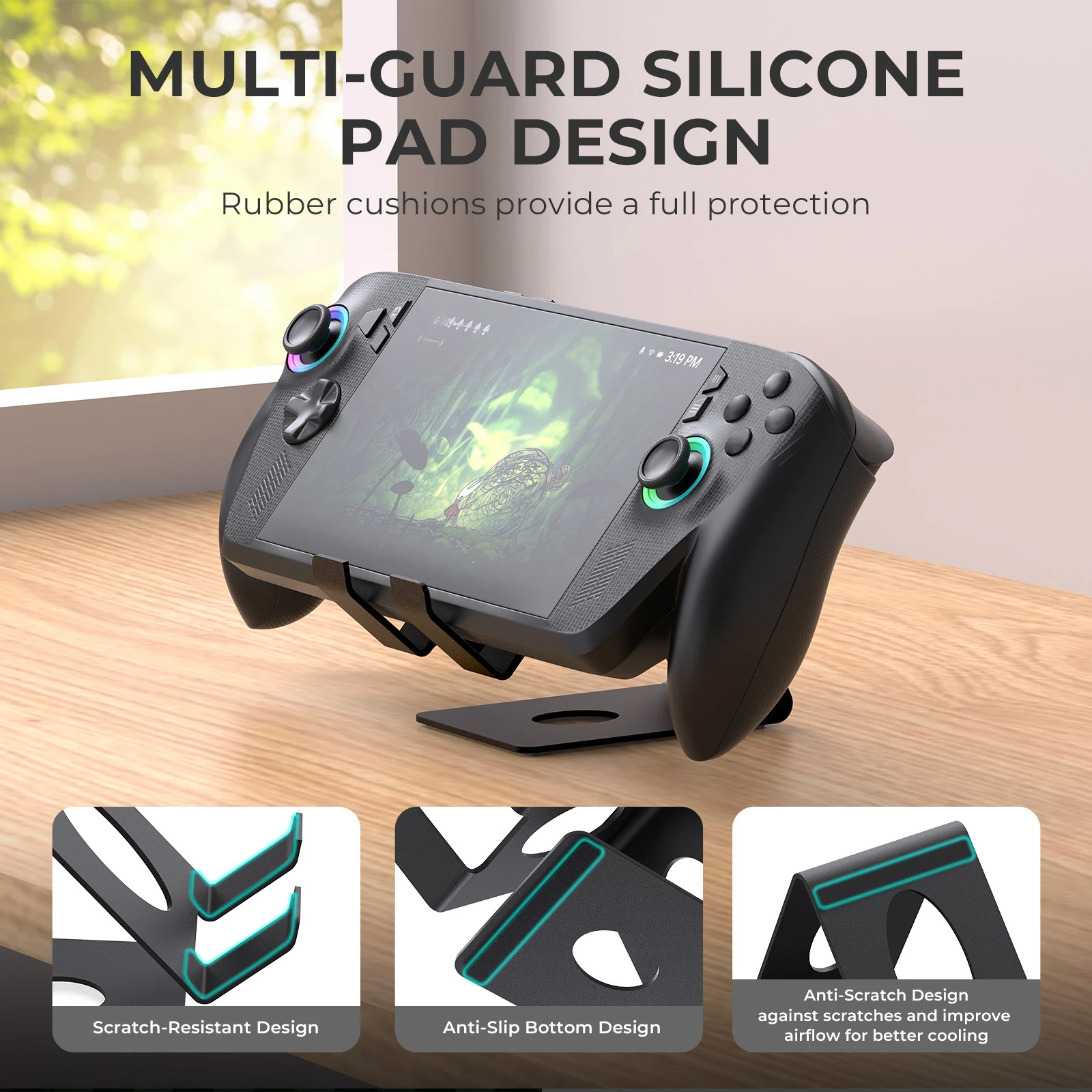 1PC Metal Desktop Stand For ROG Xbox Ally/X Game Console Holder Bracket For Nintendo Switch/Switch2 For Steam Deck For Legion Go