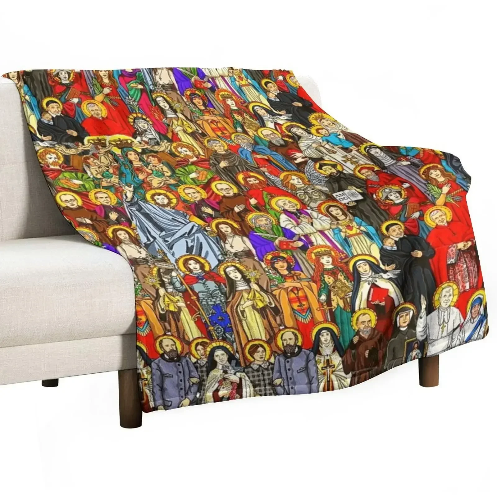 

Saints, All saints, Catholic Saints Throw Blanket Sofa Quilt Decorative Sofa Cute Plaid Blankets
