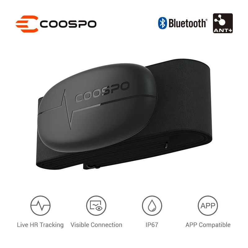 CooSpoH6NEWHeartRatesensorIP67StrapBluetooth40ANTHeartRate