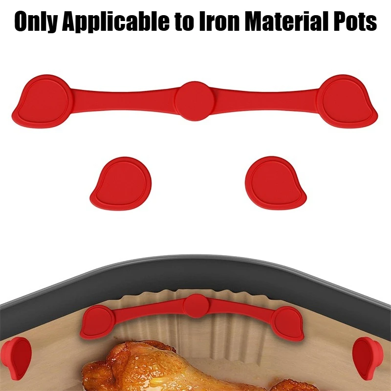 Silicone Air Fryer Magnetic Buckle for Securing Parchment Paper and Preventing Liner Burning
