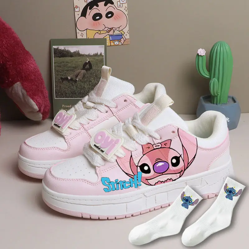 Zapatillas de deporte kawaii Lilo Stitch Anime High Top, zapatos blancos  suaves, cómodos y transpirables, muñeca de dibujos animados, lindas