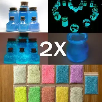 New 2X Party Luminous Decoration Colorful Fluorescent Particle Luminescent Pigments Glow In Dark Sand Luminous Gravel