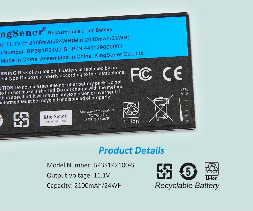 Bateria do portátil KingSener para Getac V110,