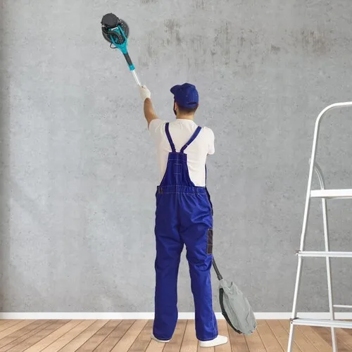 750W Elektrischer Trockenbauschleifer mit Staubabsaugsystem, 6-stufiger Geschwindigkeitsregelung und ausziehbarem Stiel für Wand- und Deckenrenovierung – Detail 1